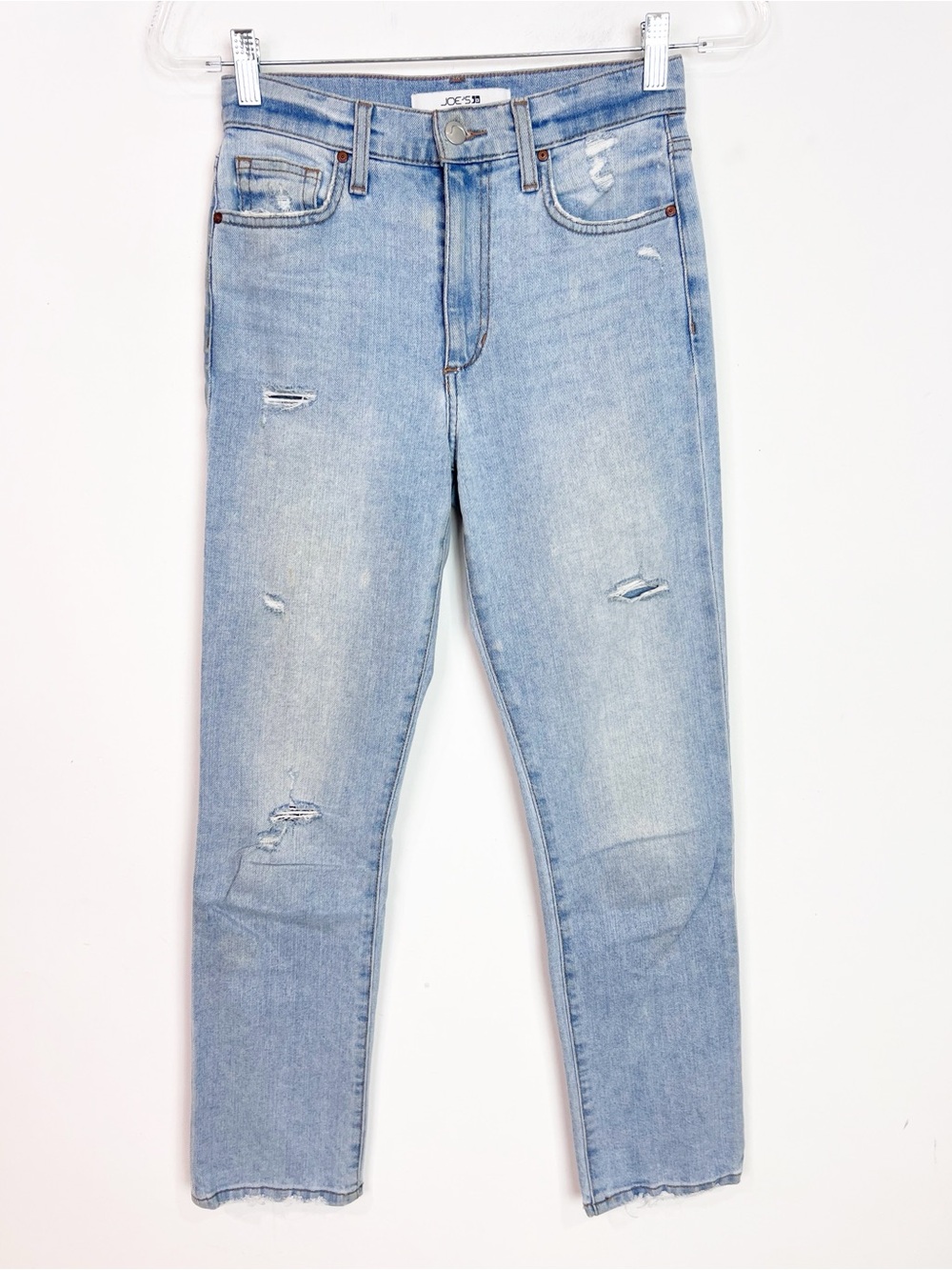 JOE’S JEANS HIGH RISE STRAIGHT ANKLE DISTRESSED ZIP FLY DUNDEE WOMENS SZ 24